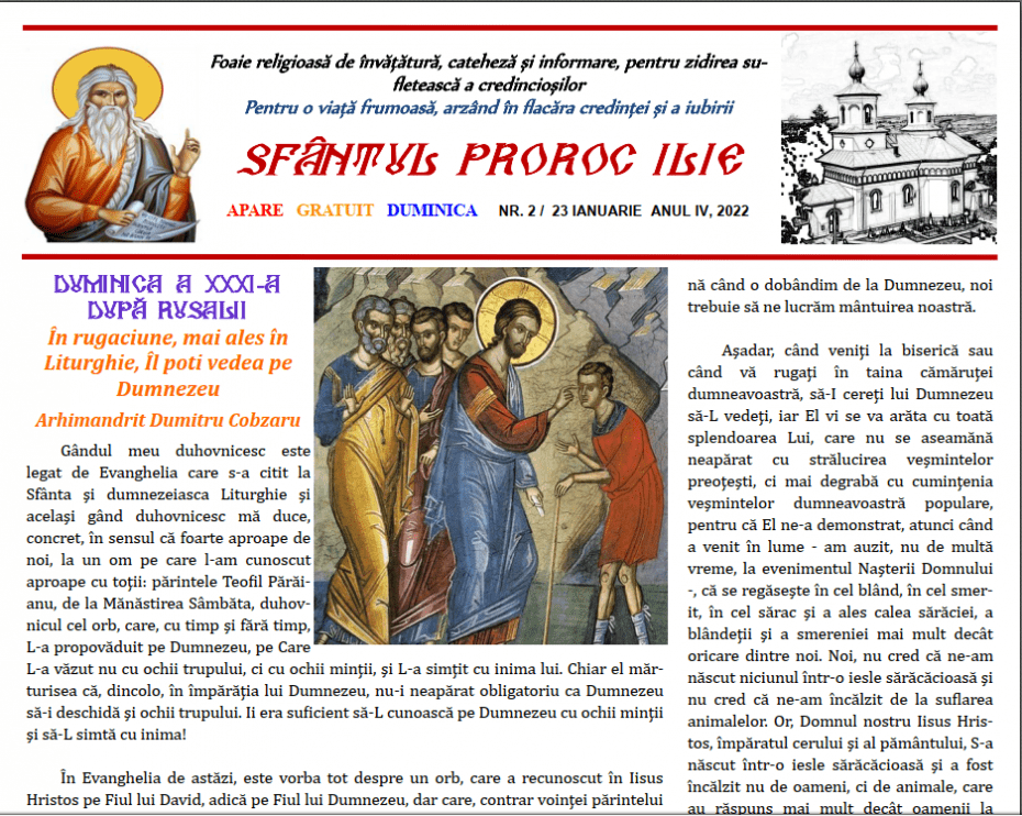 Revista parohiei ‟Sfântul Proroc Ilie” Cristeşti Botoşani, Nr. 2 - 2022